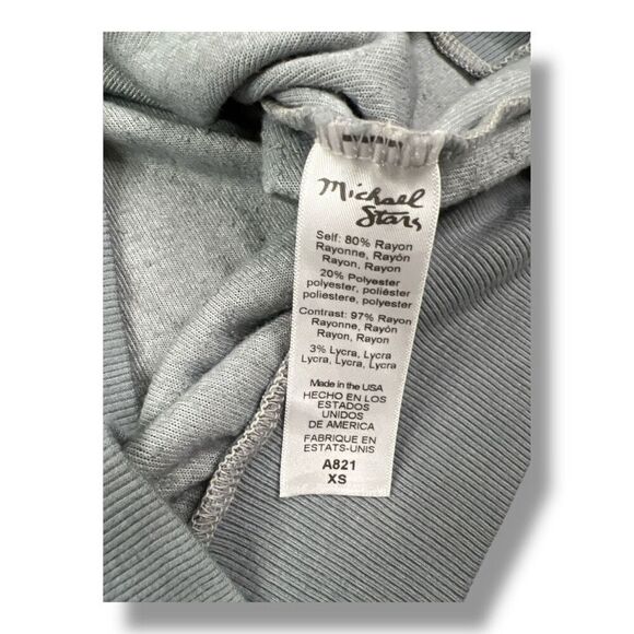 Michael Stars Velour Silver Cinder Grey Size Extra Small - Picture 5 of 6